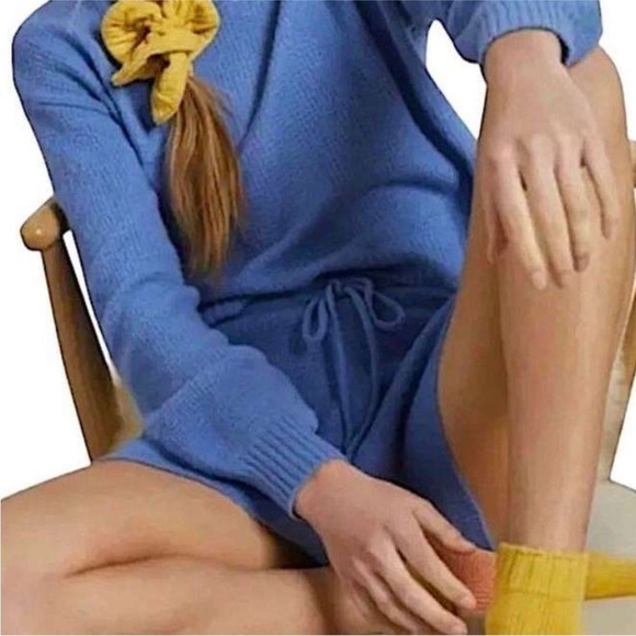 Anthropologie Pants - Anthropologie Saturday Sunday Cornflower Blue Waffle Knit Lounge Shorts Sz Small